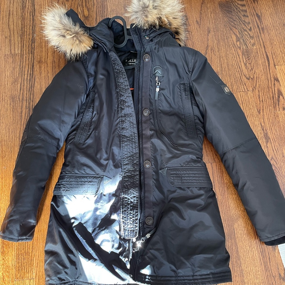 Hollie’s Stockholm like new down and real fur parka coat 38 fits s/m